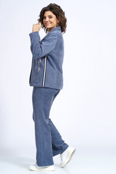 Демисезонный брючный костюм с жакетом и вельветовыми брюками Alani Collection 2165 - фото 8