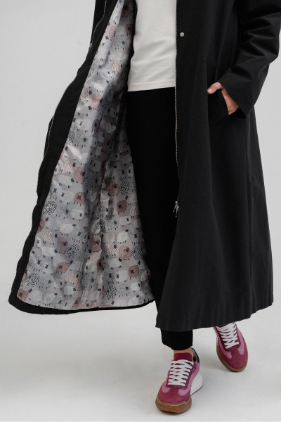 Демисезонный плащ-жакет на молнии и капюшоном JRSy 2428 - фото 7