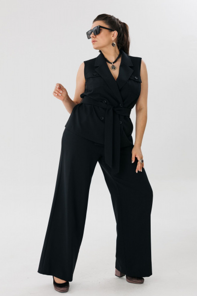 Демисезонный брючно-жакетный костюм с ремнем Anelli 1487 - фото 8