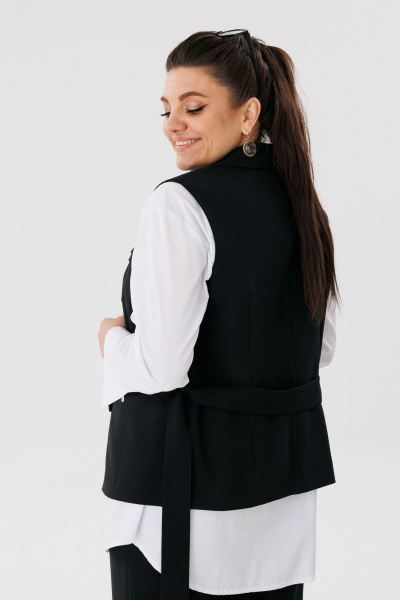 Демисезонный брючно-жакетный костюм с ремнем Anelli 1487 - фото 7