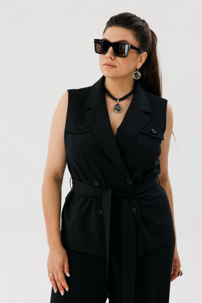 Демисезонный брючно-жакетный костюм с ремнем Anelli 1487 - фото 6