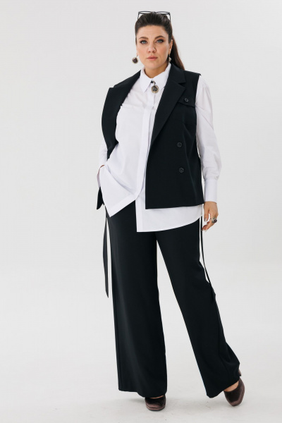 Демисезонный брючно-жакетный костюм с ремнем Anelli 1487 - фото 5