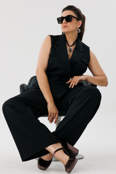 Демисезонный брючно-жакетный костюм с ремнем Anelli 1487 - фото 4