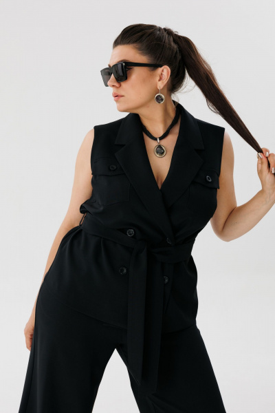 Демисезонный брючно-жакетный костюм с ремнем Anelli 1487 - фото 3