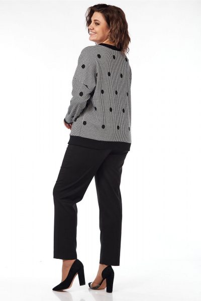 Жакет женский трикотажный из гусиной лапки на каждый день Lady Style Classic 2532 серый-черный - фото 5