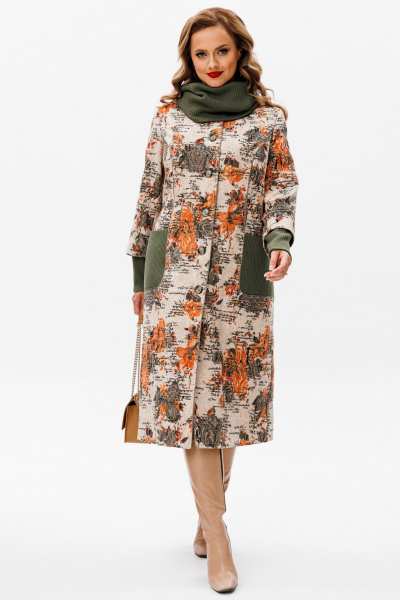 Демисезонное пальто полуприлегающего силуэта из костюмной ткани Urs 24-379-1 - фото 31