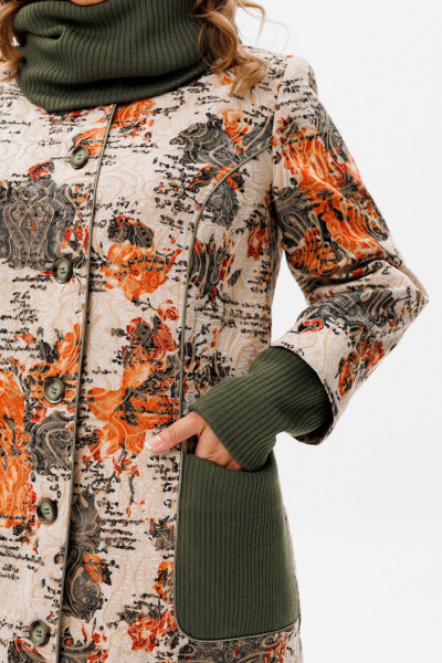 Демисезонное пальто полуприлегающего силуэта из костюмной ткани Urs 24-379-1 - фото 30