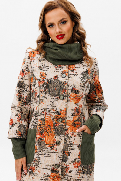 Демисезонное пальто полуприлегающего силуэта из костюмной ткани Urs 24-379-1 - фото 27