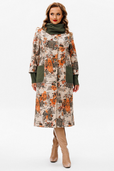 Демисезонное пальто полуприлегающего силуэта из костюмной ткани Urs 24-379-1 - фото 26