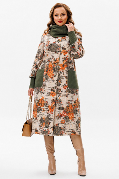 Демисезонное пальто полуприлегающего силуэта из костюмной ткани Urs 24-379-1 - фото 25