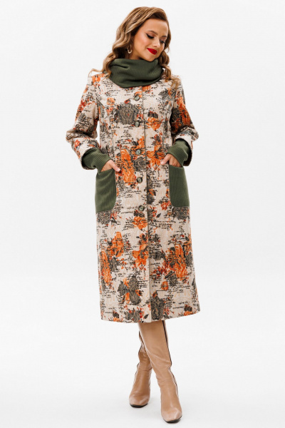 Демисезонное пальто полуприлегающего силуэта из костюмной ткани Urs 24-379-1 - фото 24