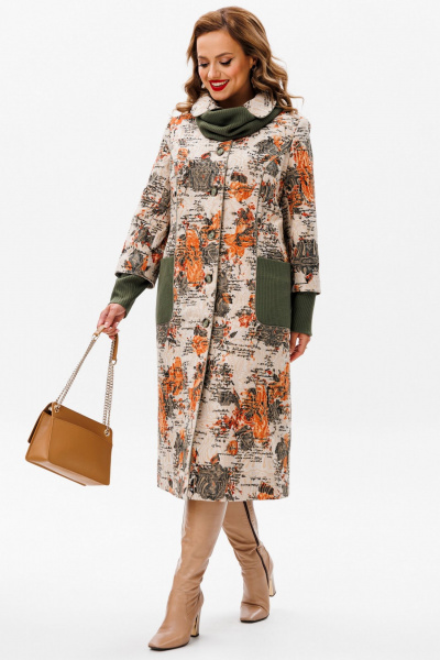 Демисезонное пальто полуприлегающего силуэта из костюмной ткани Urs 24-379-1 - фото 23