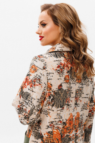 Демисезонное пальто полуприлегающего силуэта из костюмной ткани Urs 24-379-1 - фото 22