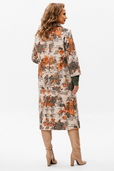 Демисезонное пальто полуприлегающего силуэта из костюмной ткани Urs 24-379-1 - фото 19