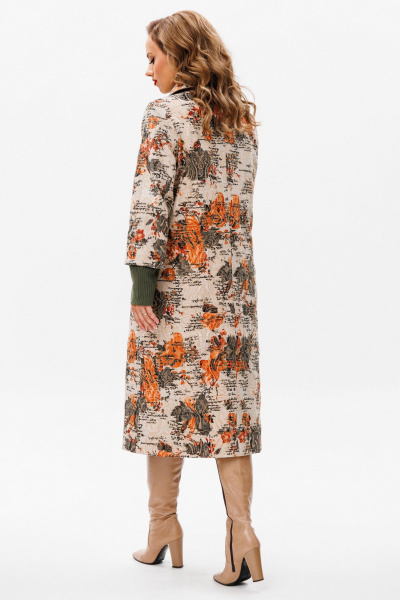 Демисезонное пальто полуприлегающего силуэта из костюмной ткани Urs 24-379-1 - фото 18