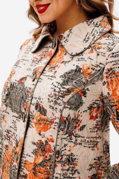 Демисезонное пальто полуприлегающего силуэта из костюмной ткани Urs 24-379-1 - фото 17