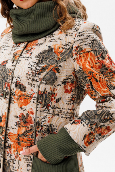 Демисезонное пальто полуприлегающего силуэта из костюмной ткани Urs 24-379-1 - фото 14