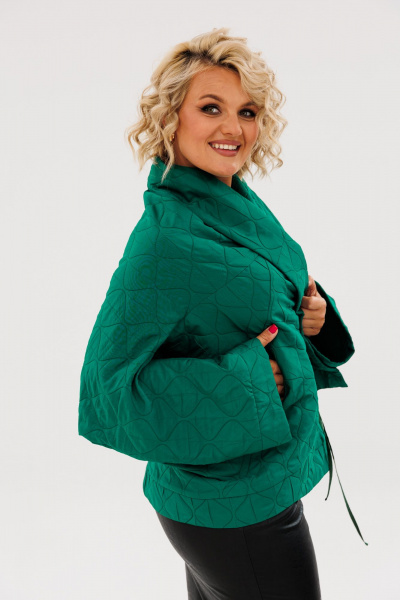 Куртка двухсторонняя демисезонная свободный силуэт из текстиля Anastasia 1147 бутылка - фото 16