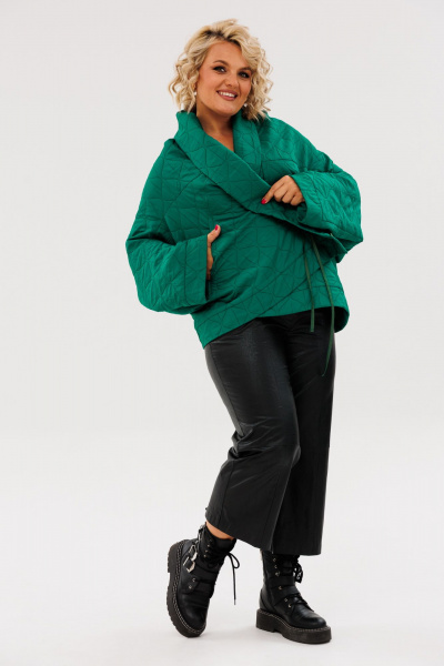 Куртка двухсторонняя демисезонная свободный силуэт из текстиля Anastasia 1147 бутылка - фото 12