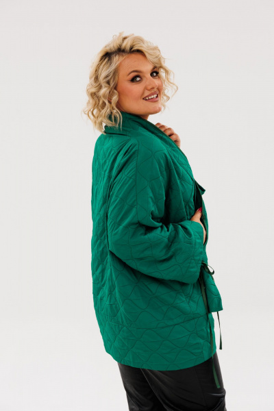 Куртка двухсторонняя демисезонная свободный силуэт из текстиля Anastasia 1147 бутылка - фото 10