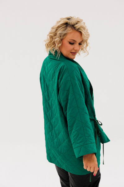 Куртка двухсторонняя демисезонная свободный силуэт из текстиля Anastasia 1147 бутылка - фото 8