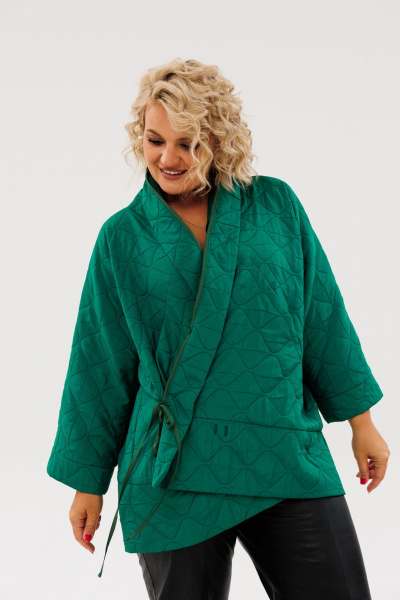 Куртка двухсторонняя демисезонная свободный силуэт из текстиля Anastasia 1147 бутылка - фото 7