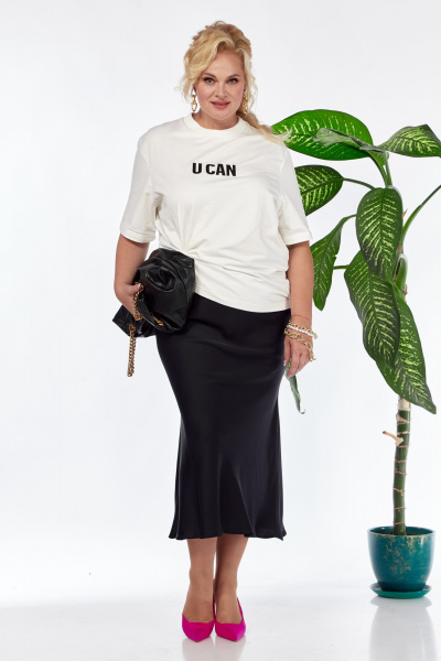 Юбка атласная с А-силуэтом длина миди Anastasia 1151 темно-синий - фото 3