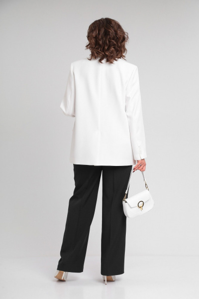 Брючный костюм женский женственный деловой классика Lady Secret 2969 молочный+черный - фото 7