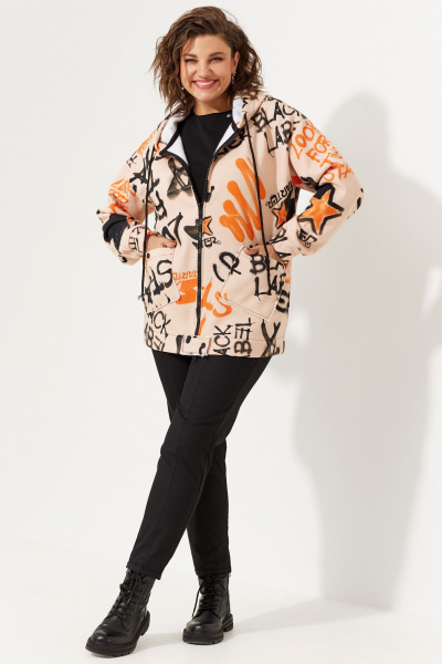 Яркая неоновая блузка прямого кроя с карманом BegiModa 4101 оранж - фото 3