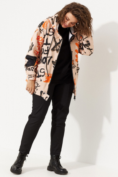 Яркая неоновая блузка прямого кроя с карманом BegiModa 4101 оранж - фото 2