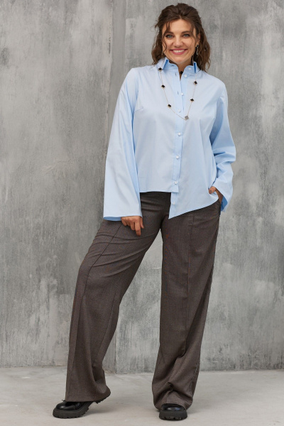 Бежевый костюм жакета и брюк с декоративной тесьмой BegiModa 6055 кора - фото 5