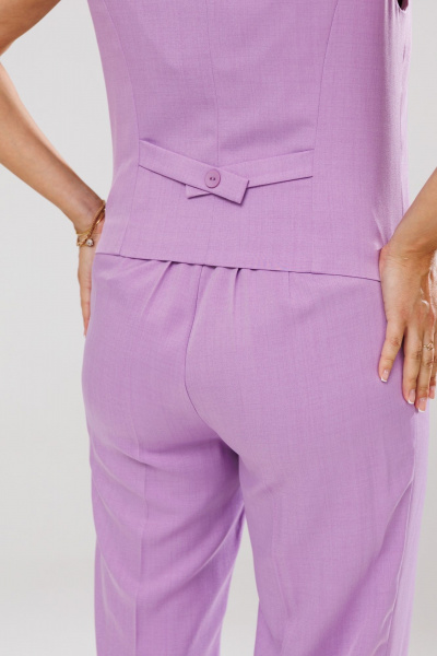 Костюм-тройка из костюмной ткани с пиджаком, жилетом и брюками Mubliz 173 лаванда - фото 9
