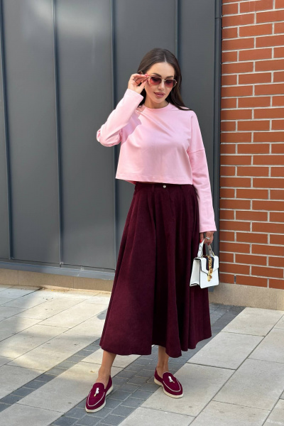 Миди юбка широкого силуэта из неэластичной ткани AURA otd 5065 - фото 6