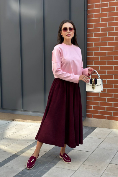 Миди юбка широкого силуэта из неэластичной ткани AURA otd 5065 - фото 5