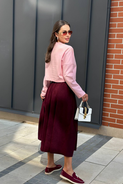 Миди юбка широкого силуэта из неэластичной ткани AURA otd 5065 - фото 4