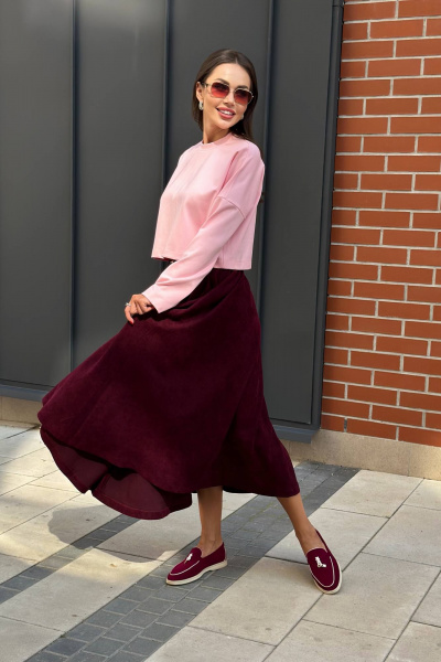 Миди юбка широкого силуэта из неэластичной ткани AURA otd 5065 - фото 1