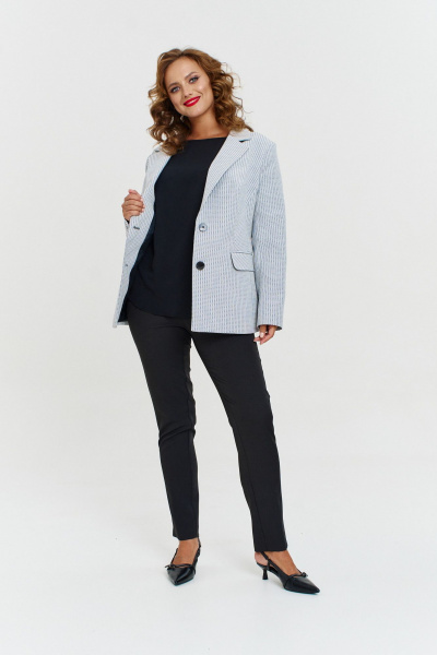 Демисезонный костюм с жакетом и брюками из текстиля Mubliz 079 мелкая_клетка - фото 11