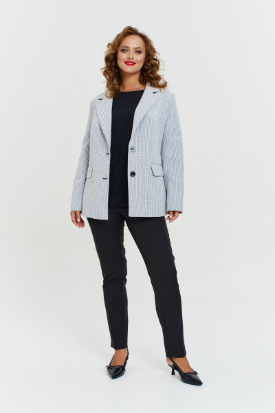 Демисезонный костюм с жакетом и брюками из текстиля Mubliz 079 мелкая_клетка - фото 10