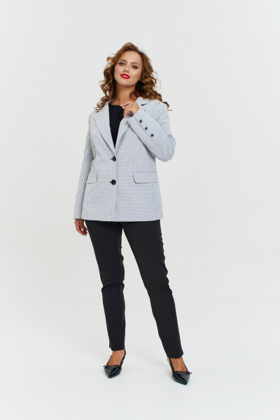 Демисезонный костюм с жакетом и брюками из текстиля Mubliz 079 мелкая_клетка - фото 8