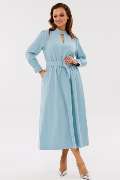 Демисезонное платье А-силуэта с нагрудными швами и поясом Angelina & Сo 1141 - фото 6