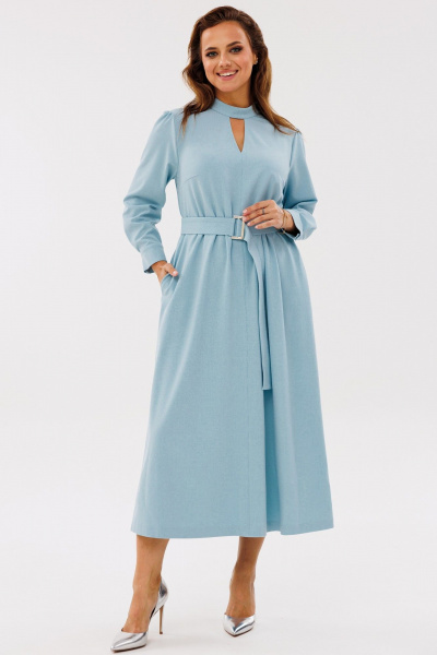 Демисезонное платье А-силуэта с нагрудными швами и поясом Angelina & Сo 1141 - фото 3