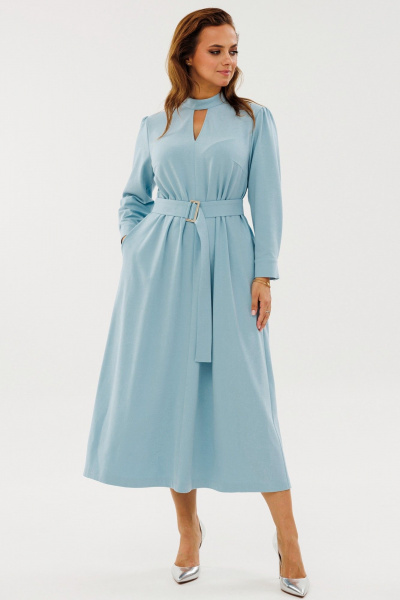 Демисезонное платье А-силуэта с нагрудными швами и поясом Angelina & Сo 1141 - фото 1