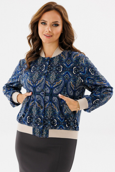 Демисезонный спортивный трикотажный комплект бомбер и юбка Angelina & Сo 1144 - фото 2