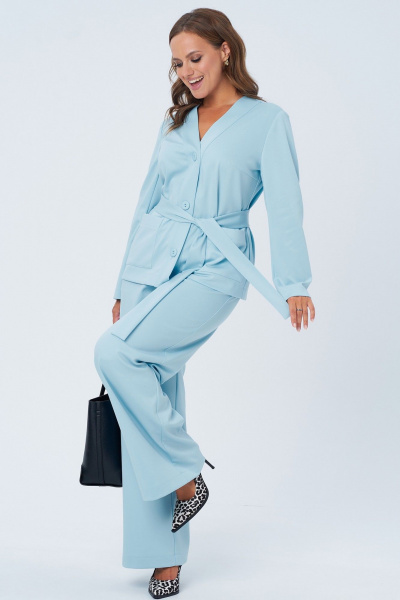 Демисезонный трикотажный комплект брюки и жакет на каждый день Angelina & Сompany 1145 - фото 7