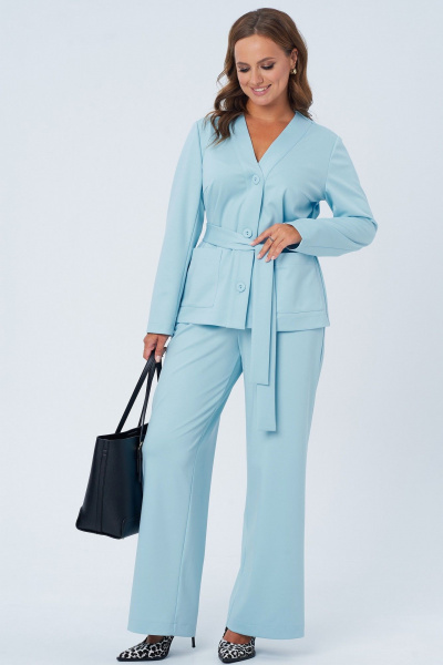 Демисезонный трикотажный комплект брюки и жакет на каждый день Angelina & Сompany 1145 - фото 5