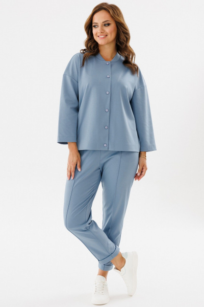 Демисезонный спорт-шик брючный комплект из трикотажа Angelina & Сompany 1146 - фото 2