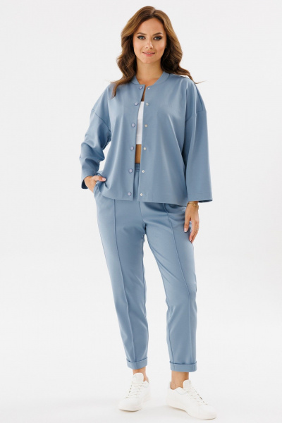 Демисезонный спорт-шик брючный комплект из трикотажа Angelina & Сompany 1146 - фото 6