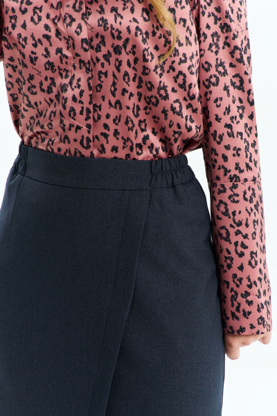 Макси черная юбка со съемной баской и высоким разрезом Euromoda 544 - фото 8