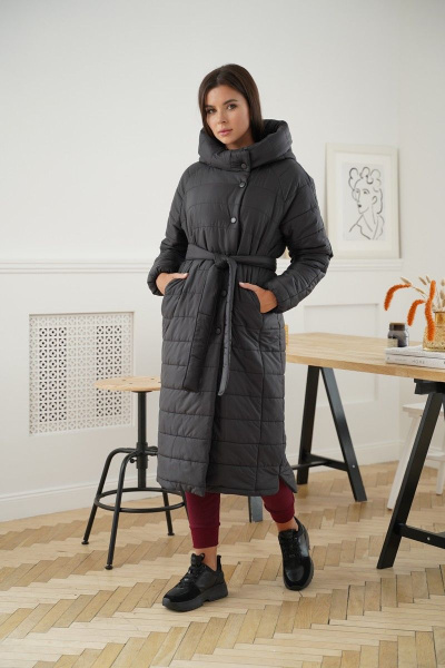 Пальто LadisLine 1278 черный - фото 6