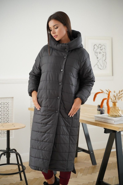 Пальто LadisLine 1278 черный - фото 3